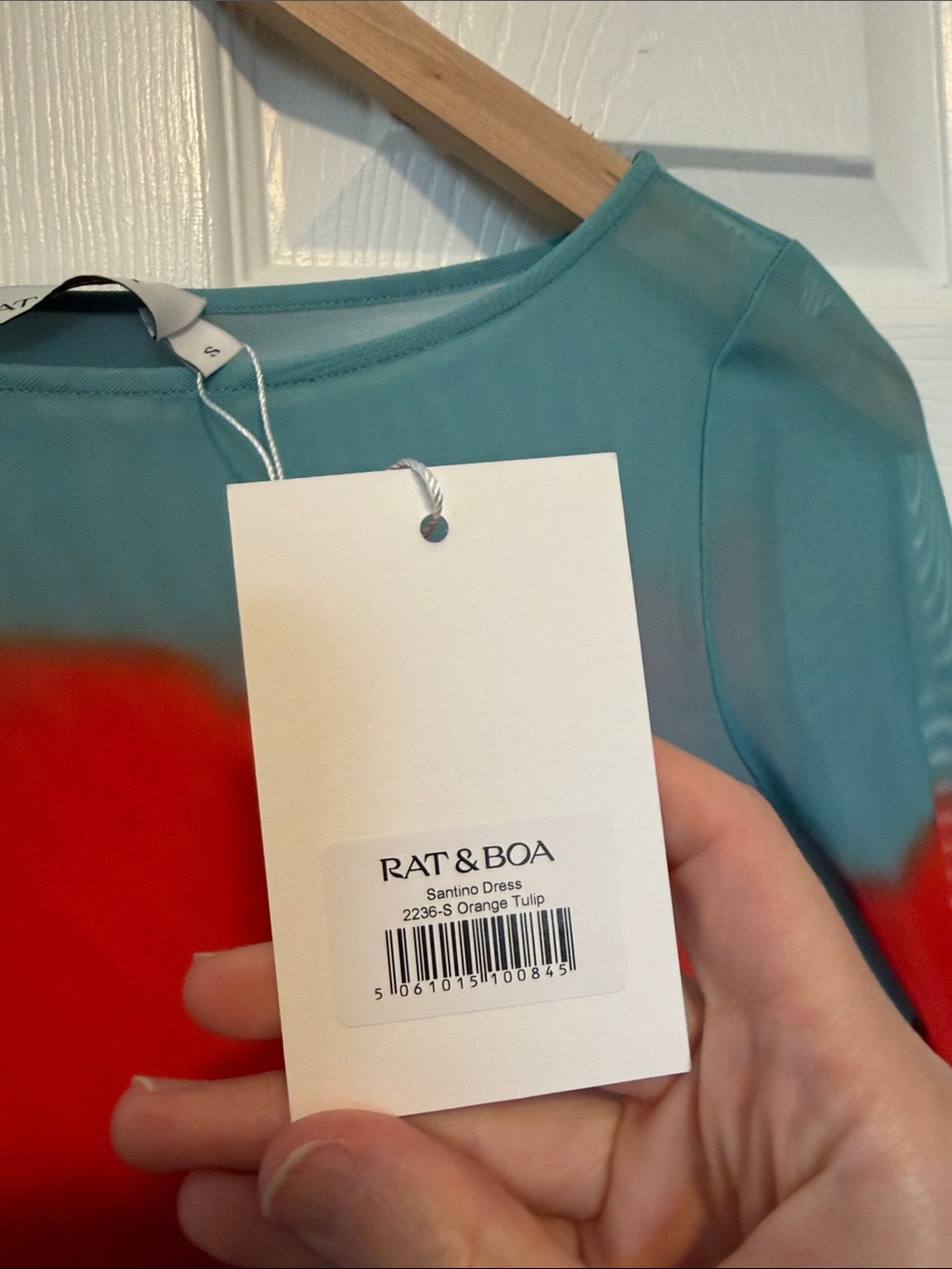 NWT Rat & Boa Santino Mesh Long Sleeve Dress Blue Size Small - Picture 9 of 15